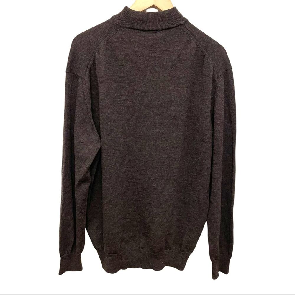 Giorgiolini Charcoal Gray Mock Neck Wool Sweater Mens XL
